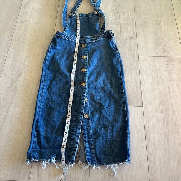 Black label high rise button front overalls skirt size s - Picture 1 of 7